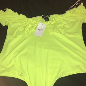 Rue21 Neon yellow body suit